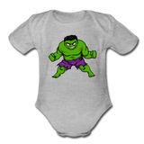 Character #35 Organic Short Sleeve Baby Bodysuit - heather gray