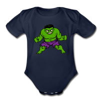 Character #35 Organic Short Sleeve Baby Bodysuit - dark navy