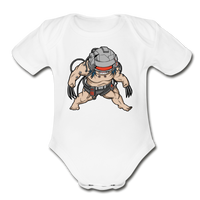 Character #36 Organic Short Sleeve Baby Bodysuit - white
