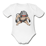 Character #36 Organic Short Sleeve Baby Bodysuit - white