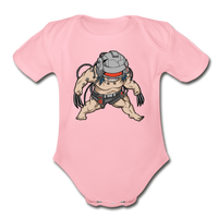 Character #36 Organic Short Sleeve Baby Bodysuit - light pink