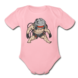Character #36 Organic Short Sleeve Baby Bodysuit - light pink