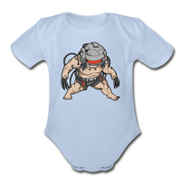 Character #36 Organic Short Sleeve Baby Bodysuit - sky