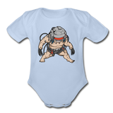 Character #36 Organic Short Sleeve Baby Bodysuit - sky