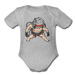 Character #36 Organic Short Sleeve Baby Bodysuit - heather gray