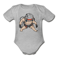 Character #36 Organic Short Sleeve Baby Bodysuit - heather gray