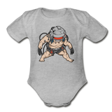 Character #36 Organic Short Sleeve Baby Bodysuit - heather gray