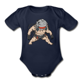 Character #36 Organic Short Sleeve Baby Bodysuit - dark navy