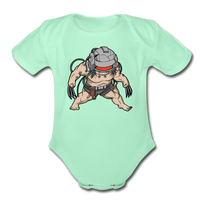 Character #36 Organic Short Sleeve Baby Bodysuit - light mint
