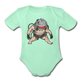 Character #36 Organic Short Sleeve Baby Bodysuit - light mint
