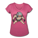 Character #36 Women's Tri-Blend V-Neck T-Shirt - heather raspberry
