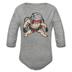 Character #36 Organic Long Sleeve Baby Bodysuit - heather gray