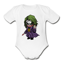 Character #37 Organic Short Sleeve Baby Bodysuit - white