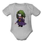 Character #37 Organic Short Sleeve Baby Bodysuit - heather gray
