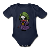 Character #37 Organic Short Sleeve Baby Bodysuit - dark navy