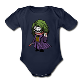 Character #37 Organic Short Sleeve Baby Bodysuit - dark navy