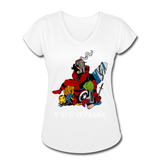 Character #38 Women's Tri-Blend V-Neck T-Shirt - white