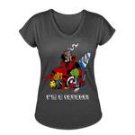 Character #38 Women's Tri-Blend V-Neck T-Shirt - deep heather