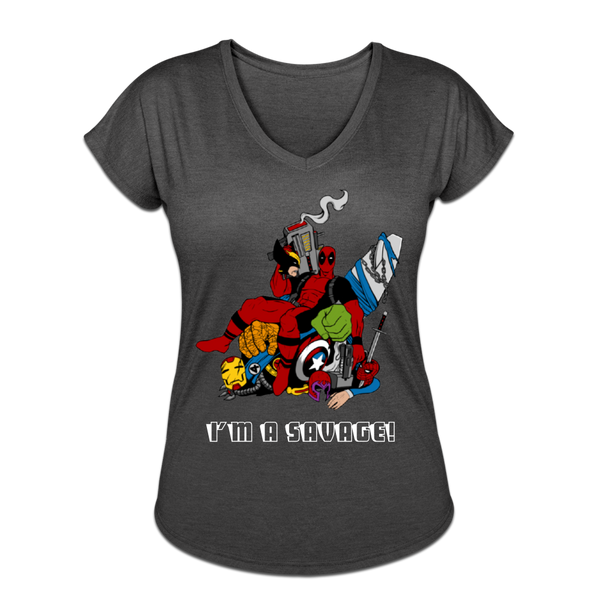 Character #38 Women's Tri-Blend V-Neck T-Shirt - deep heather