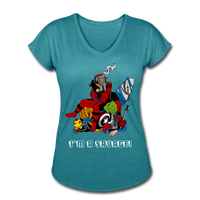 Character #38 Women's Tri-Blend V-Neck T-Shirt - heather turquoise