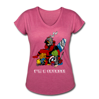 Character #38 Women's Tri-Blend V-Neck T-Shirt - heather raspberry