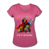 Character #38 Women's Tri-Blend V-Neck T-Shirt - heather raspberry