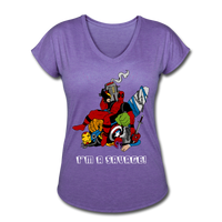 Character #38 Women's Tri-Blend V-Neck T-Shirt - purple heather