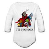 Character #38 Organic Long Sleeve Baby Bodysuit - white