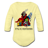 Character #38 Organic Long Sleeve Baby Bodysuit - washed yellow