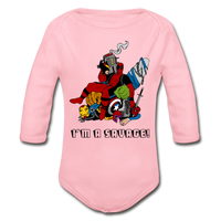 Character #38 Organic Long Sleeve Baby Bodysuit - light pink