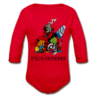 Character #38 Organic Long Sleeve Baby Bodysuit - red