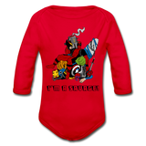 Character #38 Organic Long Sleeve Baby Bodysuit - red