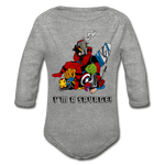 Character #38 Organic Long Sleeve Baby Bodysuit - heather gray
