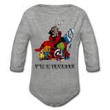 Character #38 Organic Long Sleeve Baby Bodysuit - heather gray