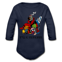 Character #38 Organic Long Sleeve Baby Bodysuit - dark navy