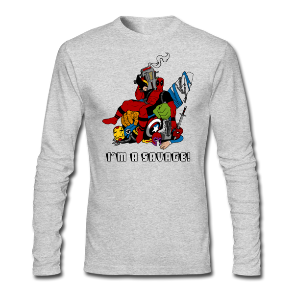 Character #38 Men's Long Sleeve T-Shirt by Next Level - heather gray