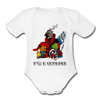 Character #38 Organic Short Sleeve Baby Bodysuit - white