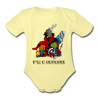 Character #38 Organic Short Sleeve Baby Bodysuit - washed yellow