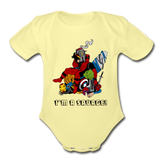 Character #38 Organic Short Sleeve Baby Bodysuit - washed yellow