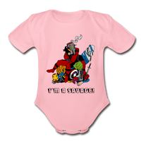 Character #38 Organic Short Sleeve Baby Bodysuit - light pink