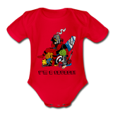 Character #38 Organic Short Sleeve Baby Bodysuit - red