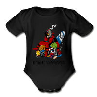 Character #38 Organic Short Sleeve Baby Bodysuit - black