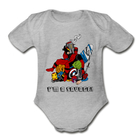 Character #38 Organic Short Sleeve Baby Bodysuit - heather gray