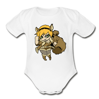 Character #39 Organic Short Sleeve Baby Bodysuit - white