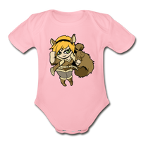 Character #39 Organic Short Sleeve Baby Bodysuit - light pink