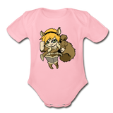 Character #39 Organic Short Sleeve Baby Bodysuit - light pink
