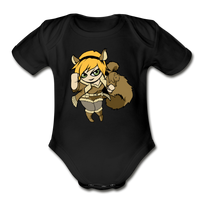 Character #39 Organic Short Sleeve Baby Bodysuit - black