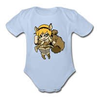 Character #39 Organic Short Sleeve Baby Bodysuit - sky