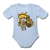 Character #39 Organic Short Sleeve Baby Bodysuit - sky