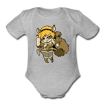 Character #39 Organic Short Sleeve Baby Bodysuit - heather gray